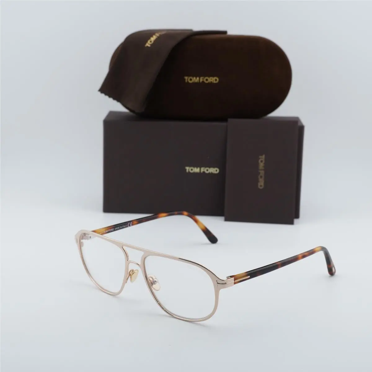 Tom Ford FT5751-B 028 Shiny Rose Gold/blue Light Block Lenses 57mm