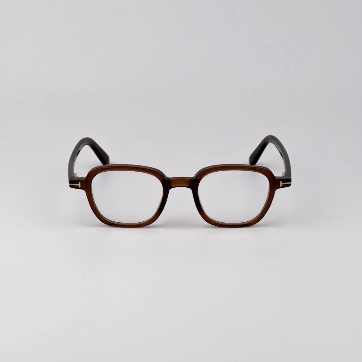 Tom Ford Men Eyeglasses Transparent Brown Square FT5837-B 048