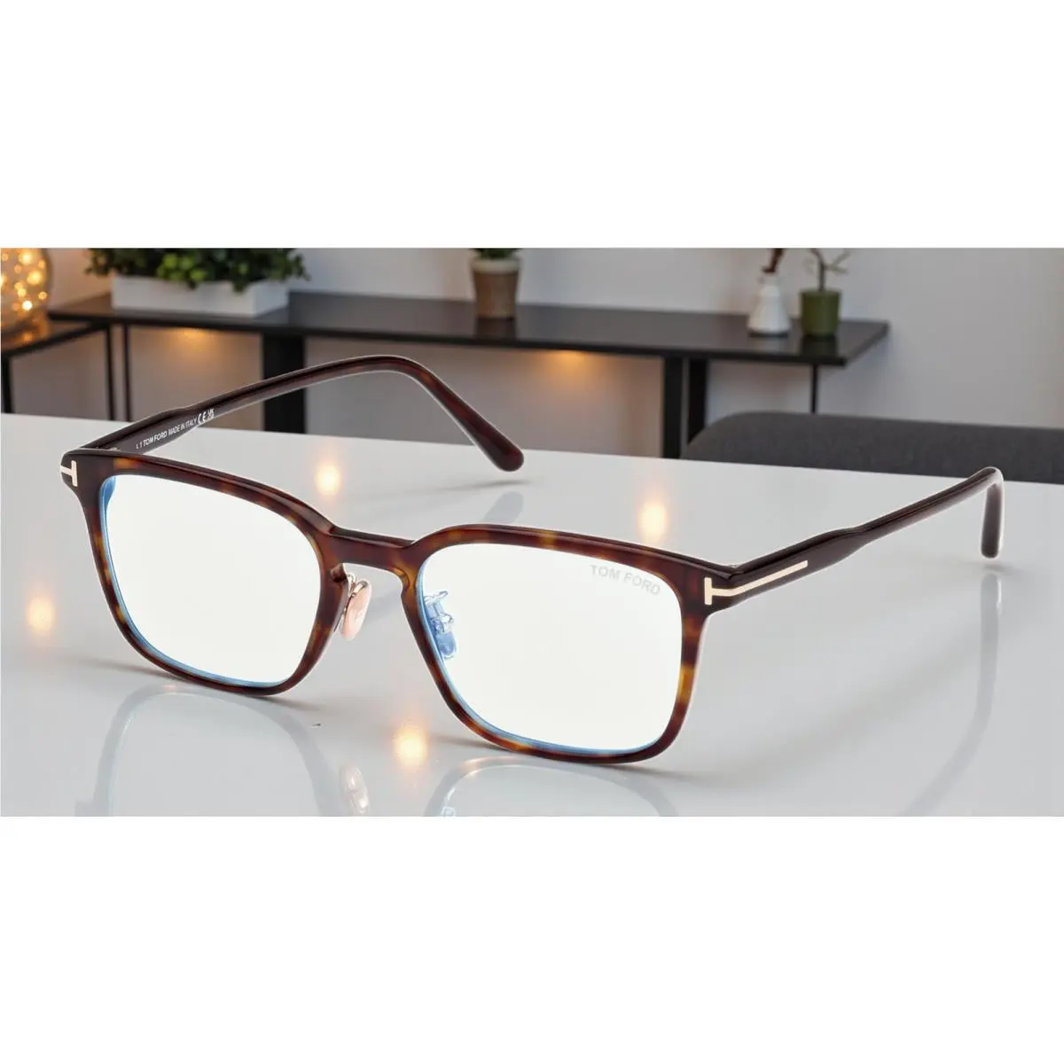 Tom Ford FT5928 D B 052 Dark Havana Blue Block Lens 53 mm Men`s Eyeglasses