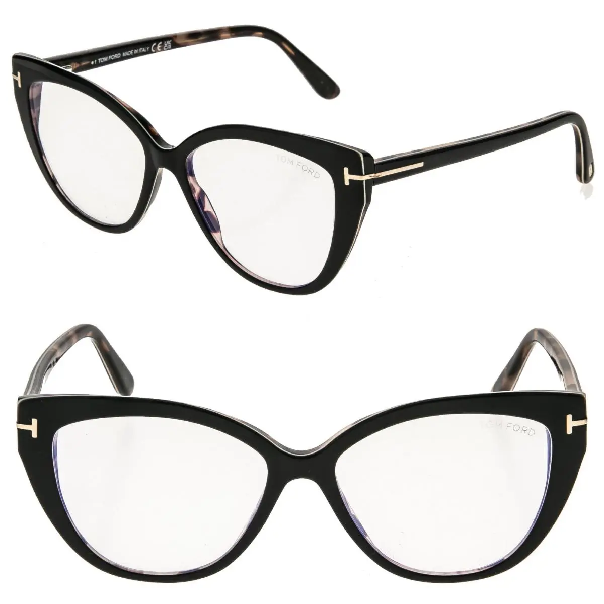 Tom Ford TF5551B 001 Black Blue Light Block Optical Style Eyeglass 5551 FT5551
