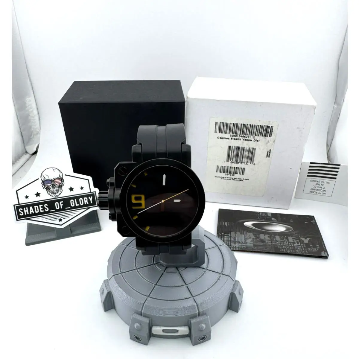 Gearbox Stealth Black W/ Yellow Dial Watch 10-040 Complete by Oakley