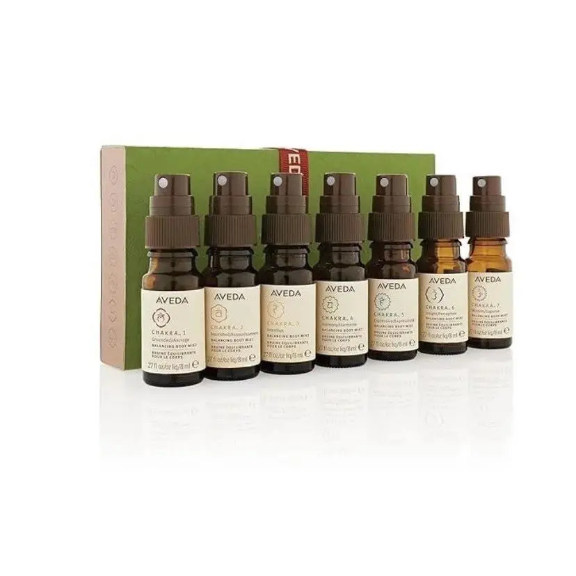 Aveda Chakra Balancing Body Mist Gift Set Mini 1-7 Feeling Balanced Rare