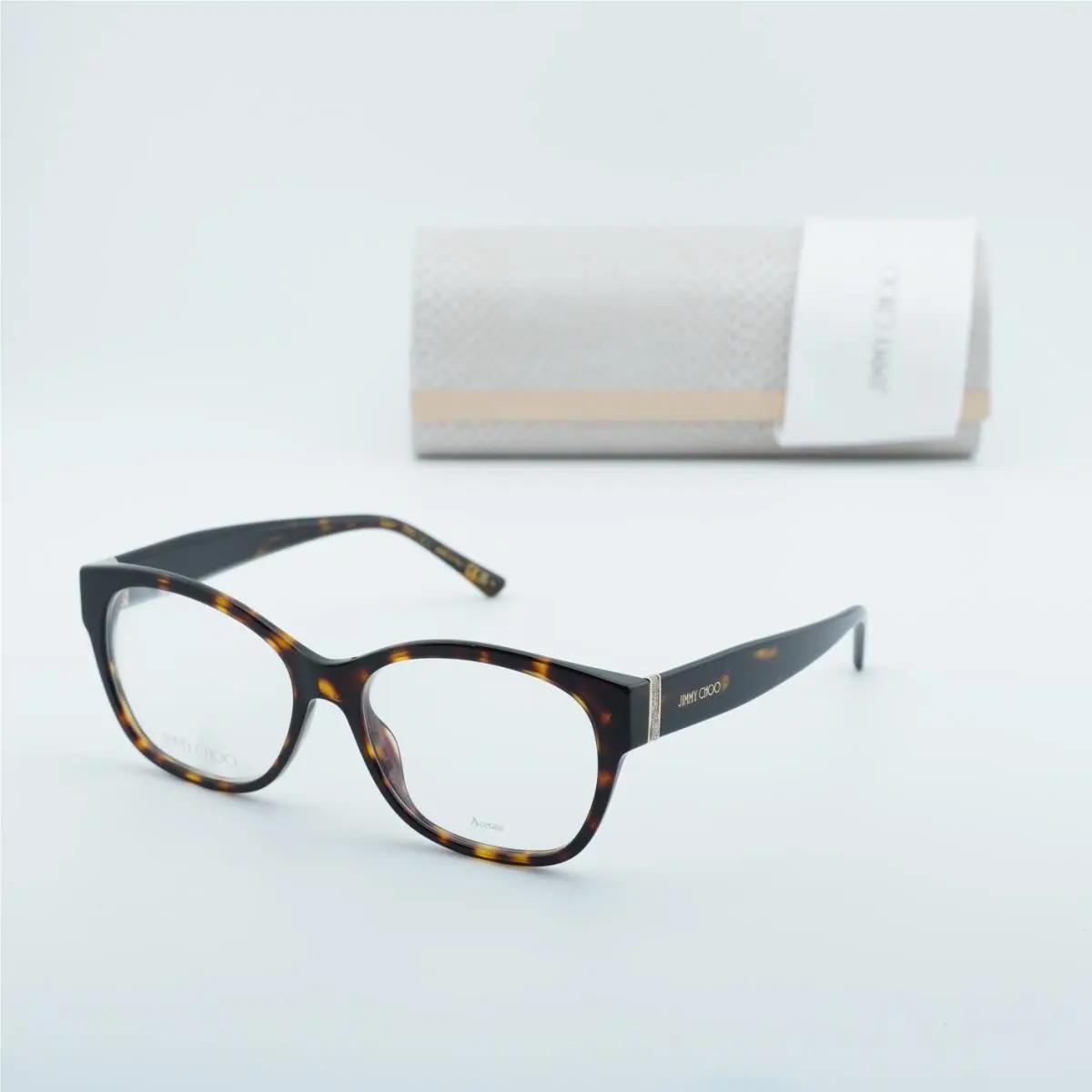 JC371 0086 00 Havana 53mm Eyeglasses by Jimmy Choo