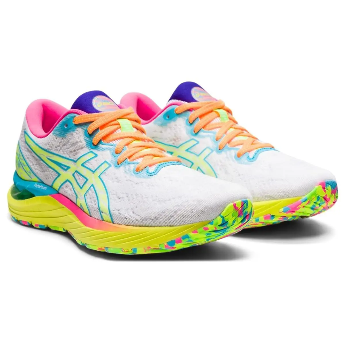 Size 8.5 - Asics Women`s Gel-cumulus 23 Running Shoes White/safety Yellow