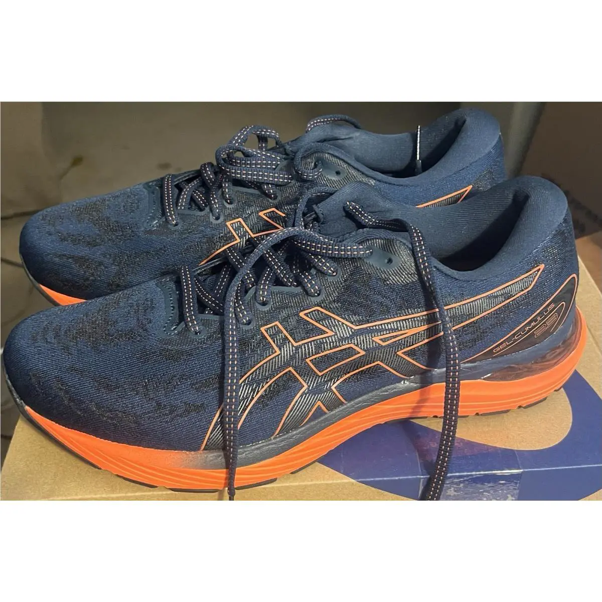 Asics US Mens Size 13 Gel - Cumulus 23 Running Shoes Blue Orange 1011B012-40