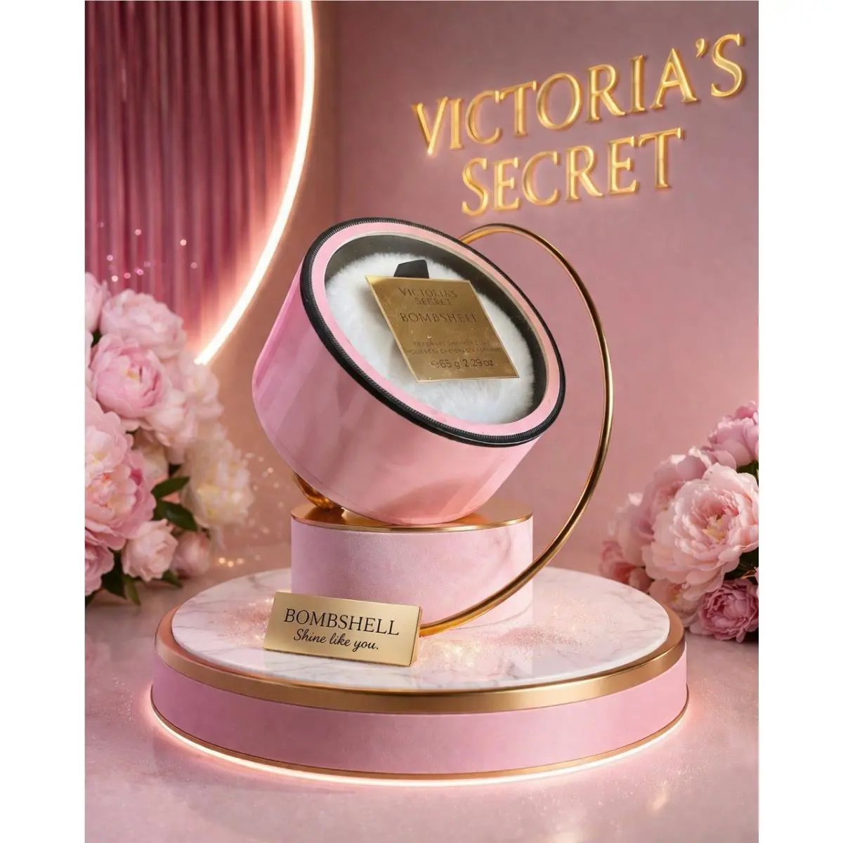 Victoria`s Secret VS Bombshell Perfume Shimmer Dust 2.29 oz W/puff
