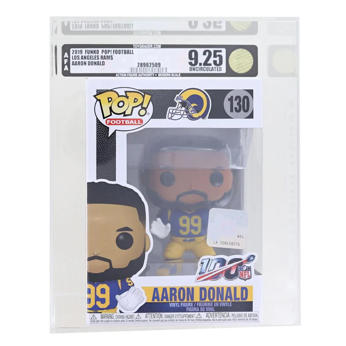 LA Rams Nfl Funko Pop Vinyl Figure Aaron Donald Graded Afa 9.25