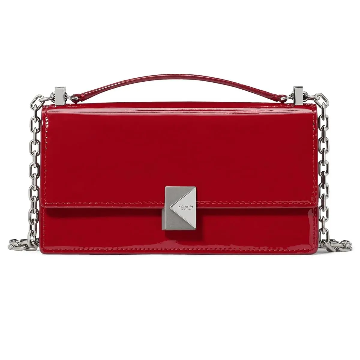 Woman`s Bags Kate Spade New York Deco Patent Leather Mini Flap Chain Crossbody
