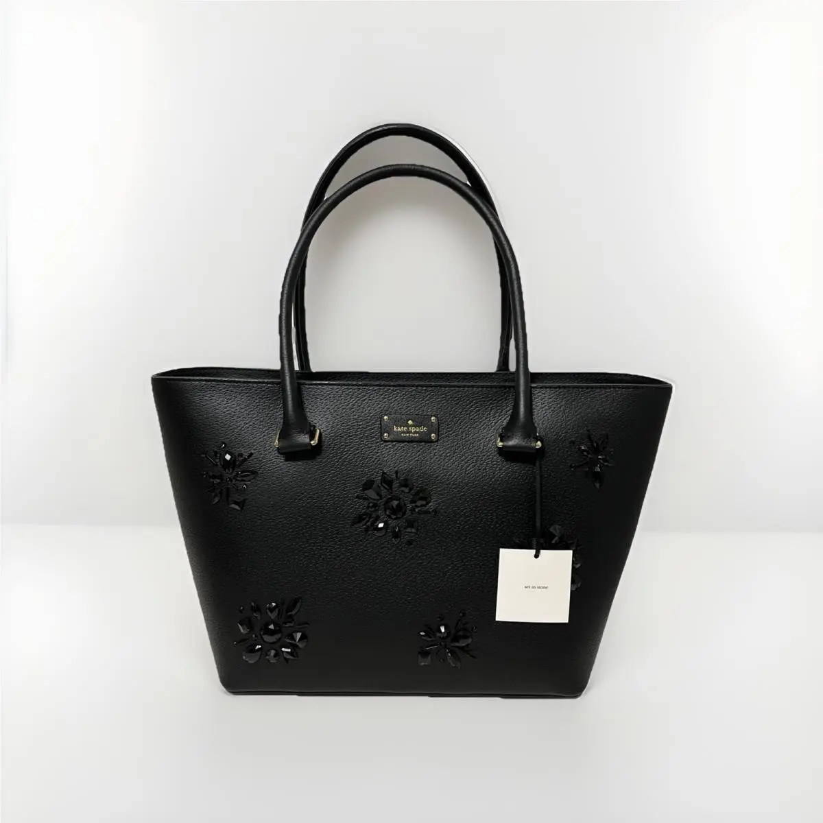 Stunning Kate Spade Grove Street Embellished Black Tote Purse Handbag