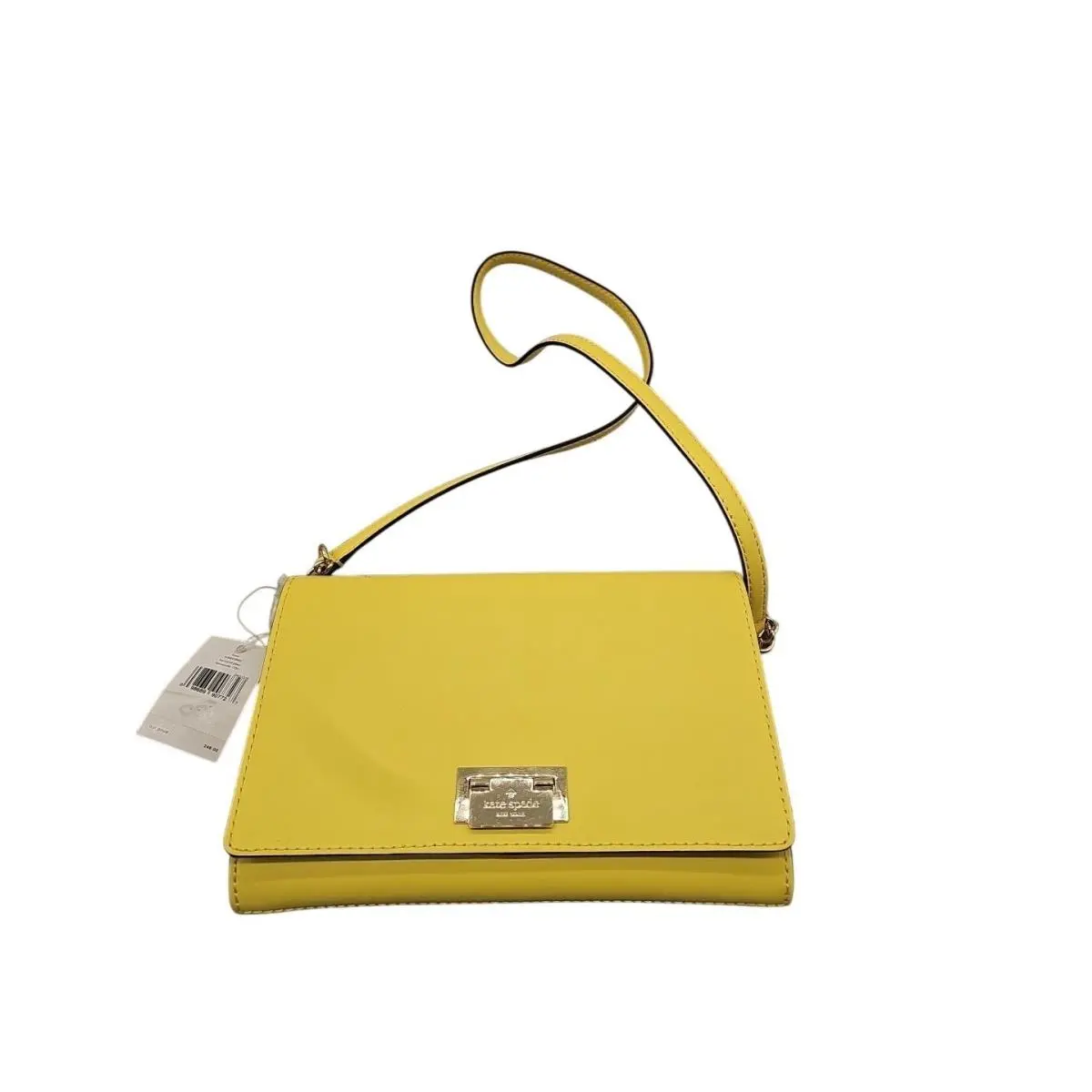 Kate Spade Crossbody Purse Bag Harwood Leather Limoncello Yellow Clasp