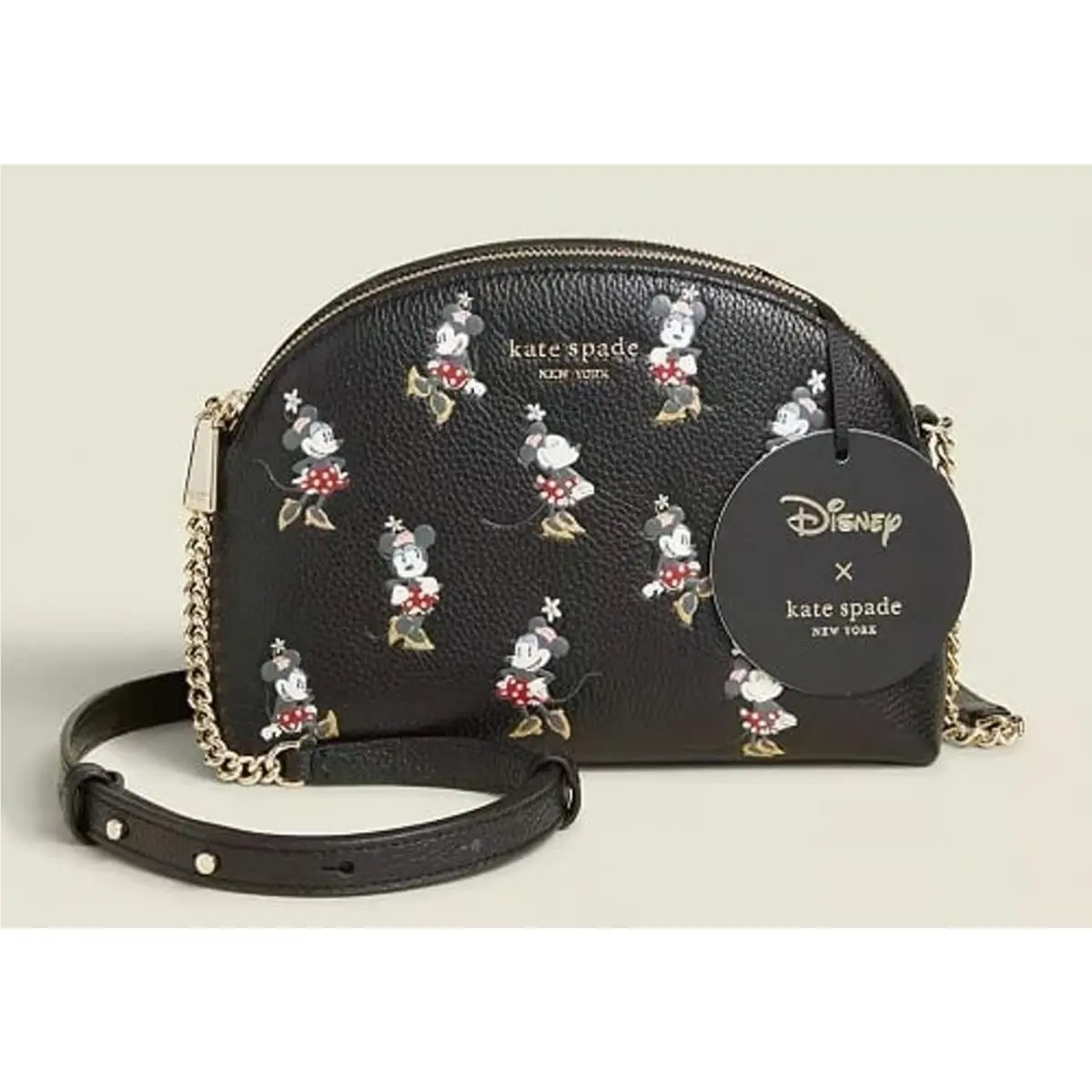 Kate Spade Black Disney Minnie Mouse Crossbody Bag Black Gold