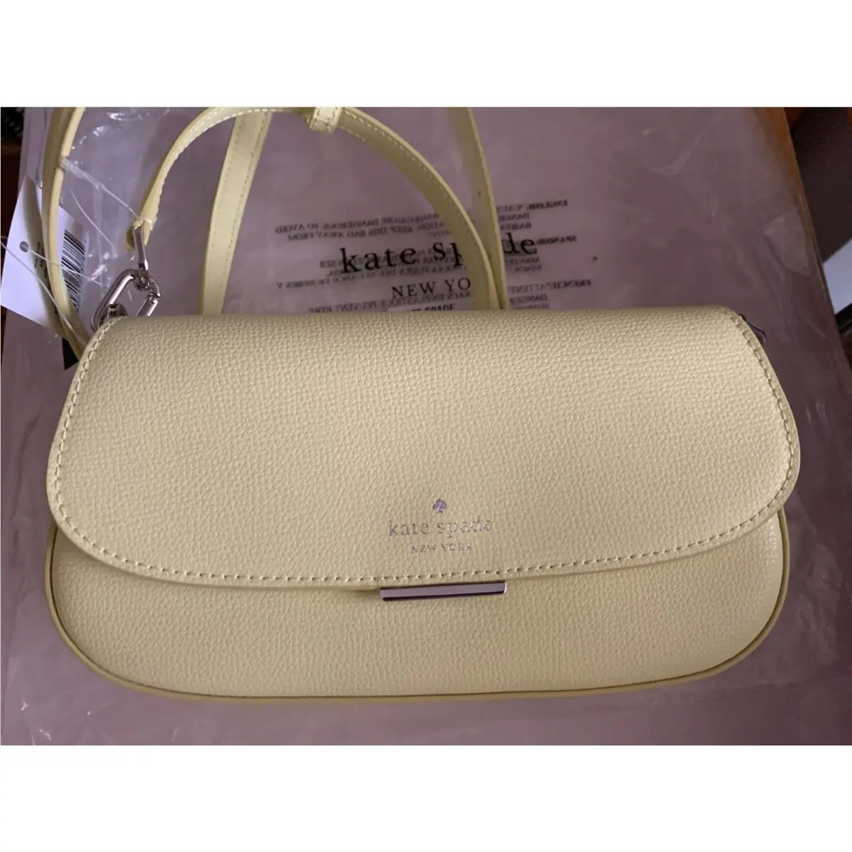 Kate Spade Quinn Mini Leather Crossbody Bag in Tennis Ball