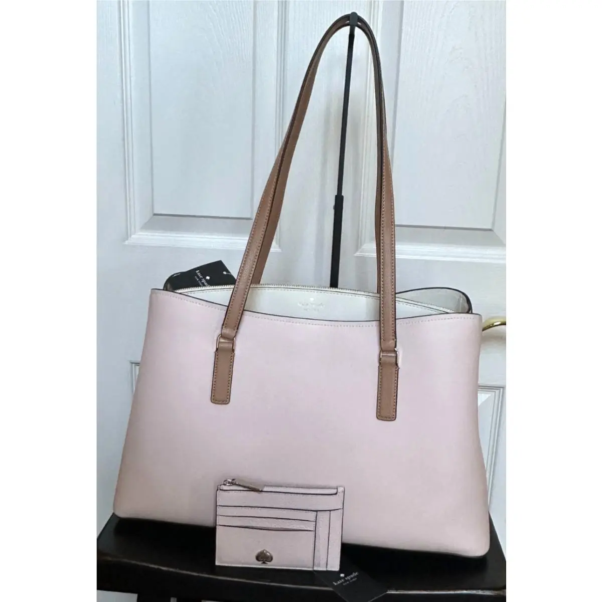 Kate Spade Thompson Street Commuter Tote Bag+kayla Card Case:nwt Powdered Sugar