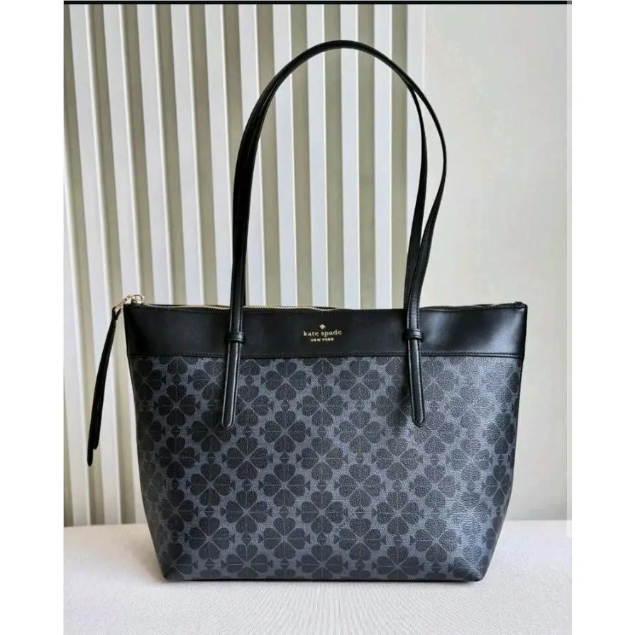 Kate Spade KO142 All Day Spade Flower Tote Bag In Black