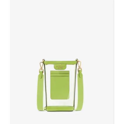 Kate Spade Clare North South Zip Phone Crossbody Clear See Through Purse KG085
