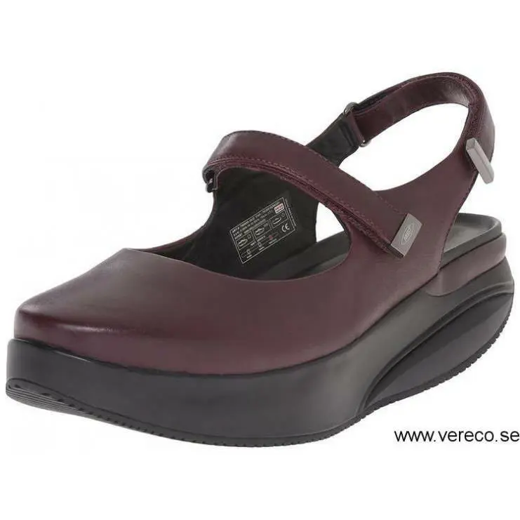 Mbt Koffi 5 Women`s Sling-back Adjustable Hook Loop Strap Lthr Wine Color