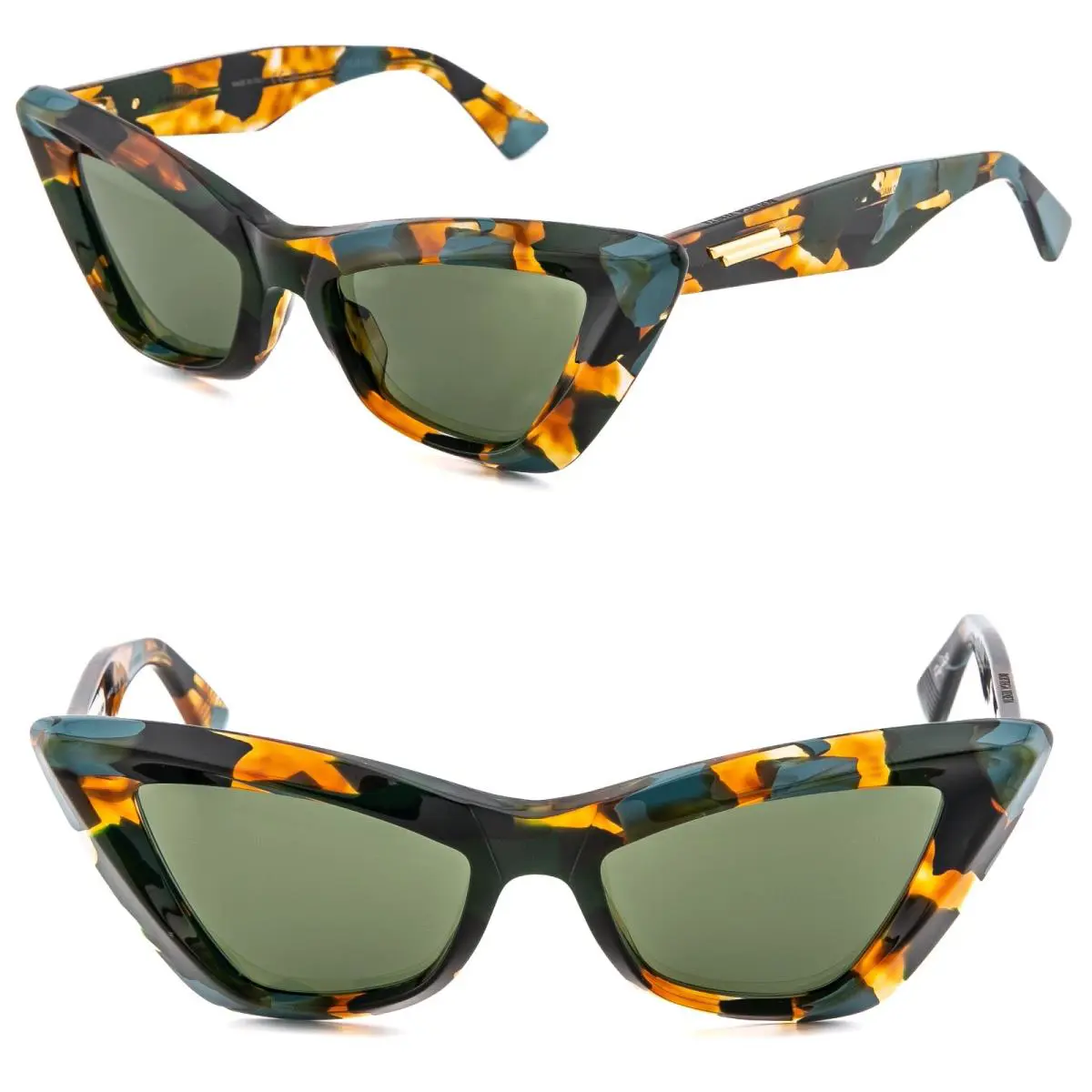 Bottega Veneta 1391 Reace BV1391S Spotted Green Limited Cat Ribbon Sunglass 001