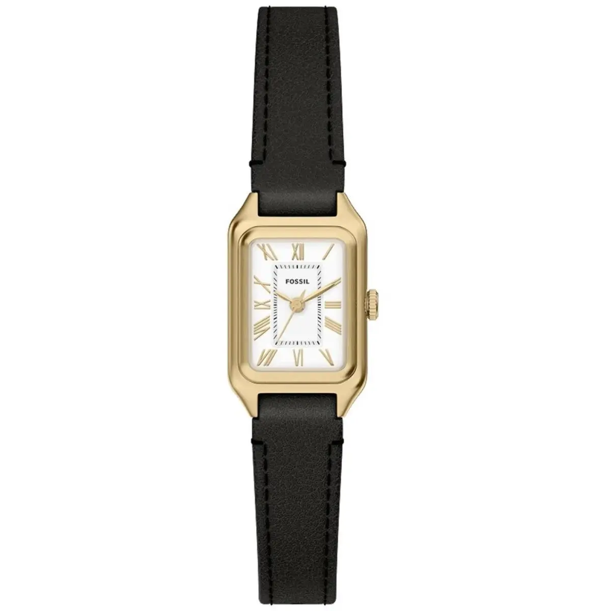 Women`s Watch Raquel Mini Quartz White Dial Black Leather Strap ES5470 by Fossil