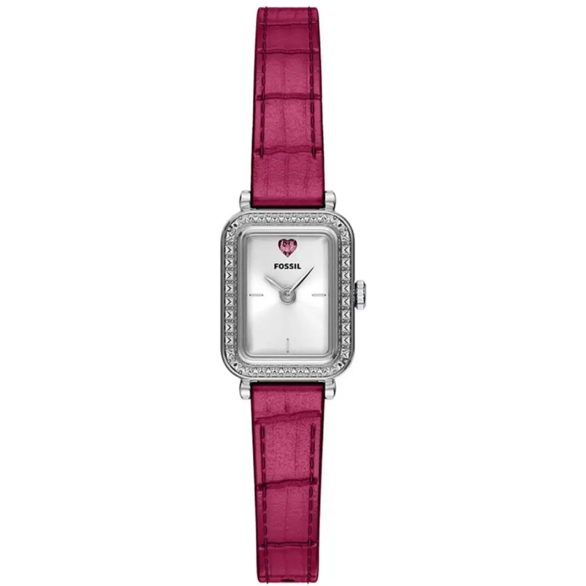 Women`s Watch Raquel Mini Quartz Silver Dial Pink Leather Strap ES5466 by Fossil