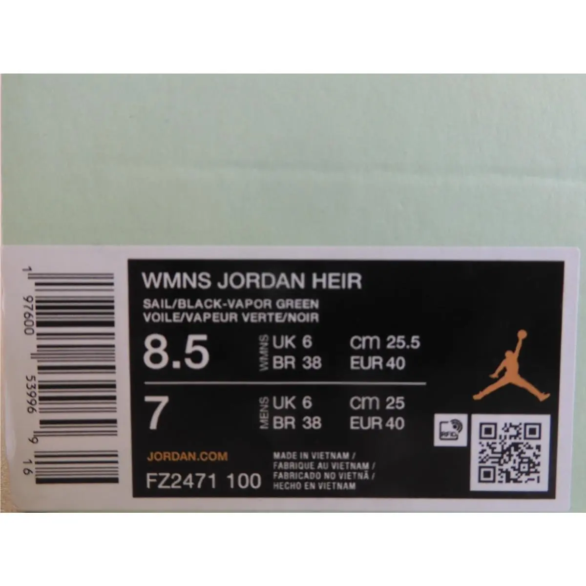 Nike shoes - Nike Air Jordan Heir - Air Heir - FZ2471-100 - Green 6