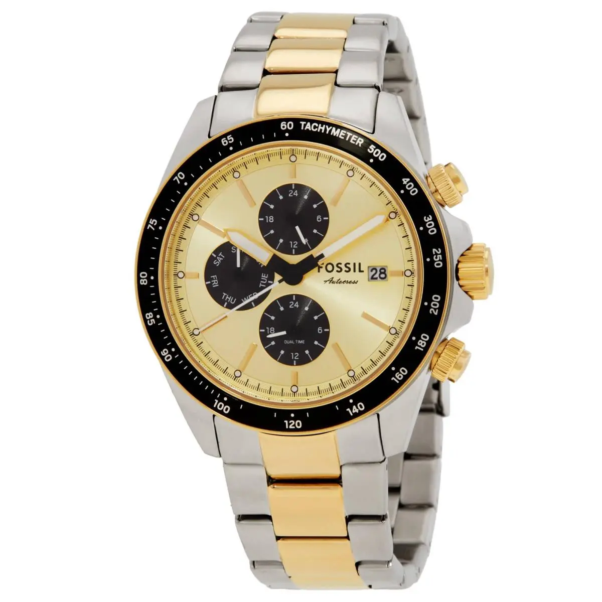 Fossil Quartz Gold Dial Autocross Multifunction Watch FS6126