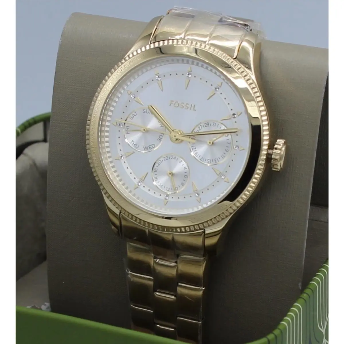 Fossil Brynn Multifunction Crystals Gold Silver Women BQ3994 Watch