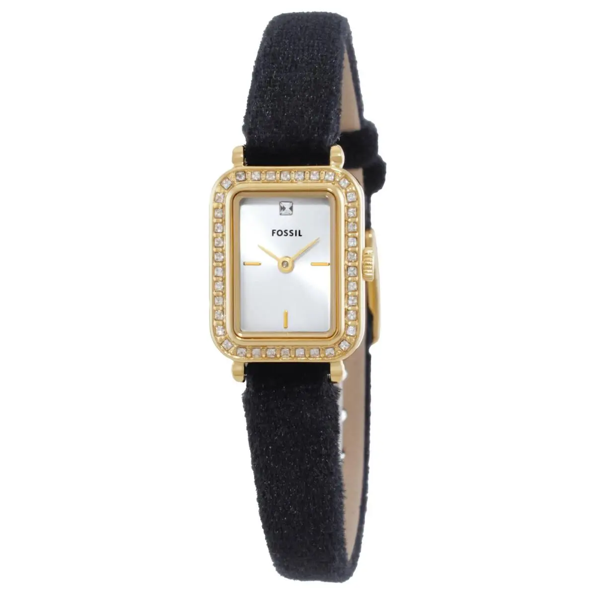 Fossil Raquel Mini Two-hand Quartz Crystal Silver Dial Ladies Watch ES5437 - Silver, Dial: Silver, Band: Black