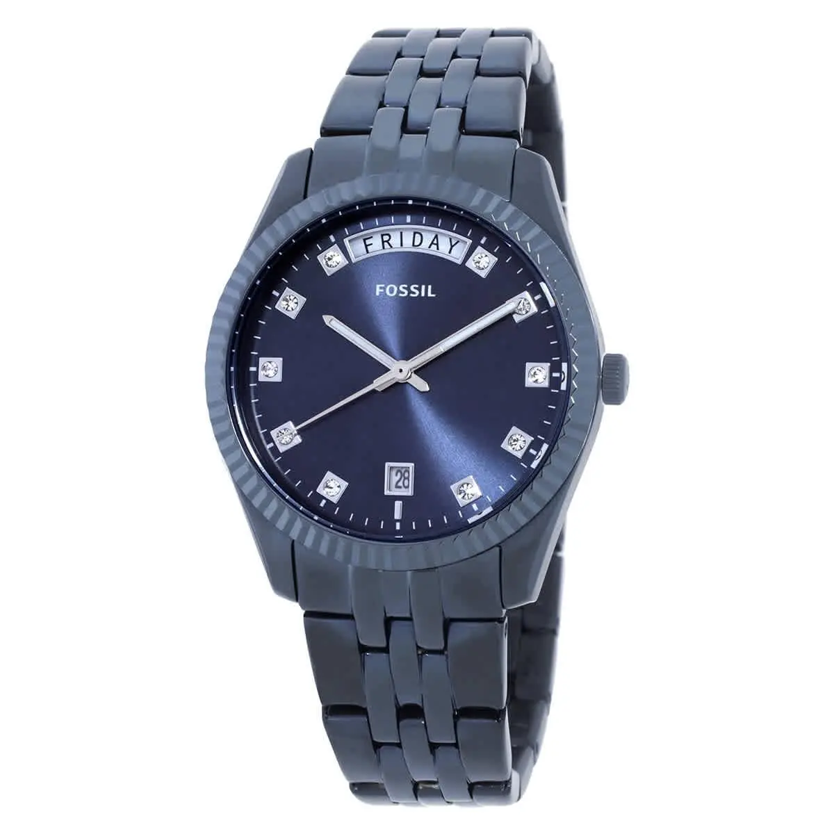 Fossil Scarlette Quartz Crystal Blue Dial Ladies Watch ES5476 - Blue, Dial: Blue, Band: Blue IP