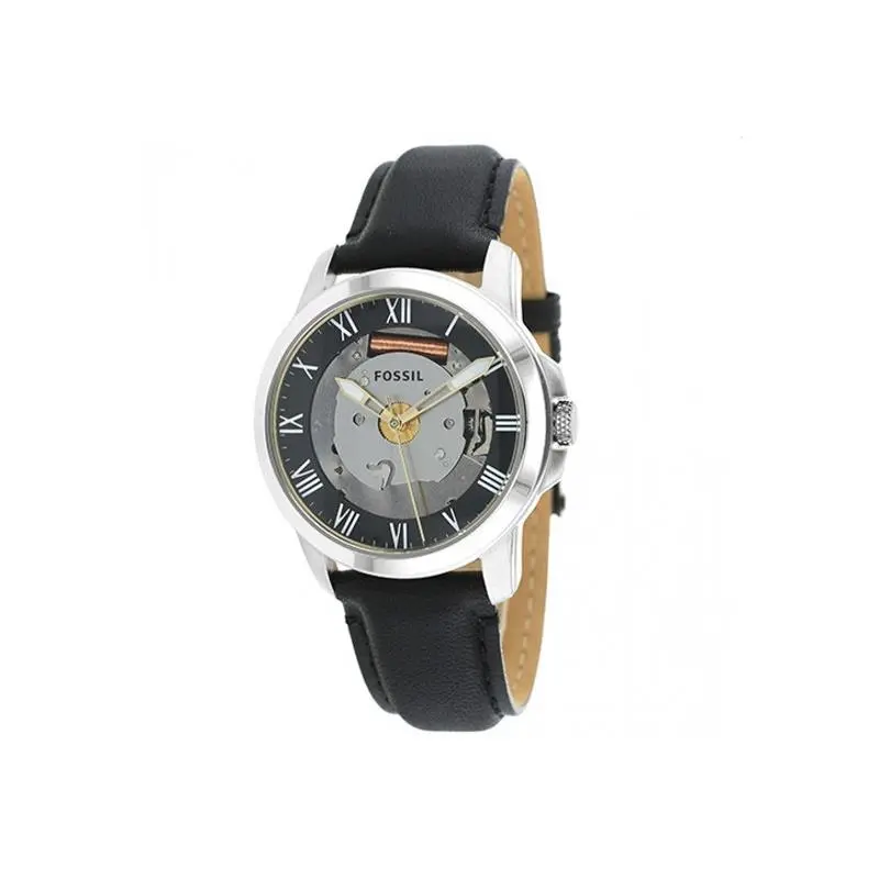 Fossil Quartz Roman Numerals Black Dial Men`s Watch FS4869 No Tag