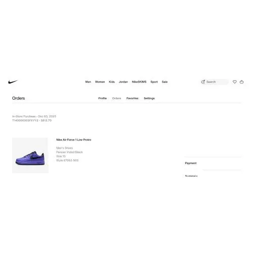 Nike shoes - Nike Air Force 1 - Air Force - II7062-500 - Purple, Manufacturer: Persian Violet/Black 8