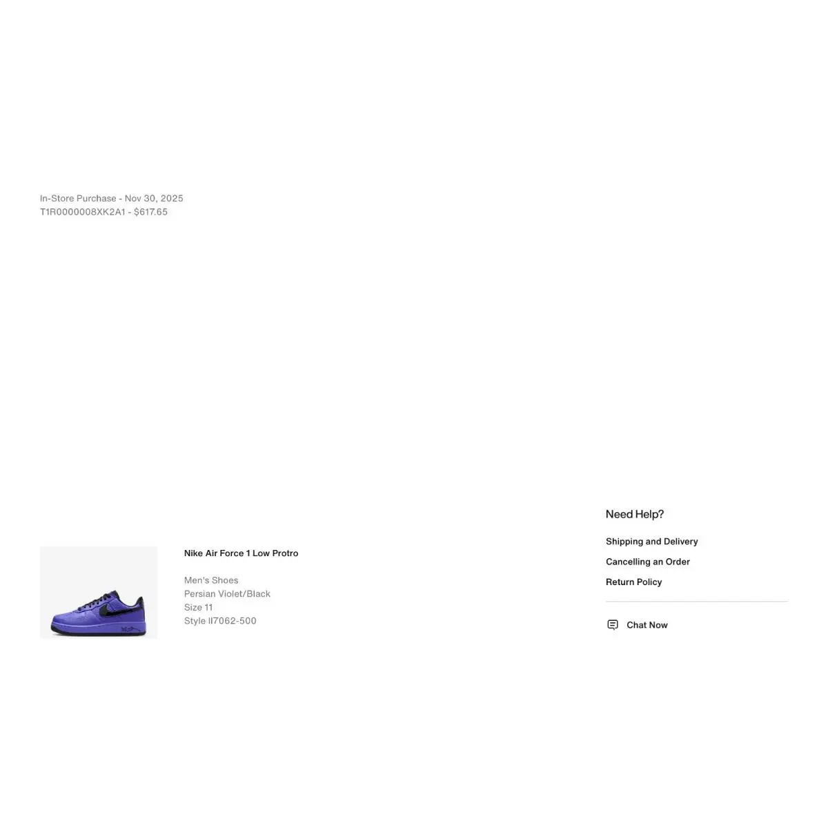 Nike shoes - Nike Air Force 1 - Air Force - II7062-500 - Purple, Manufacturer: Persian Violet/Black 9