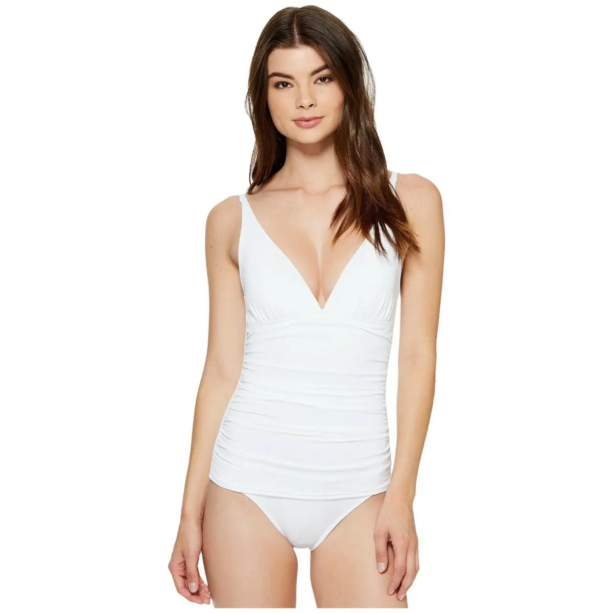 Tommy Bahama Pearl Over-the-shoulder V-neck One-piece Swimsuit Sanibel Blue 6