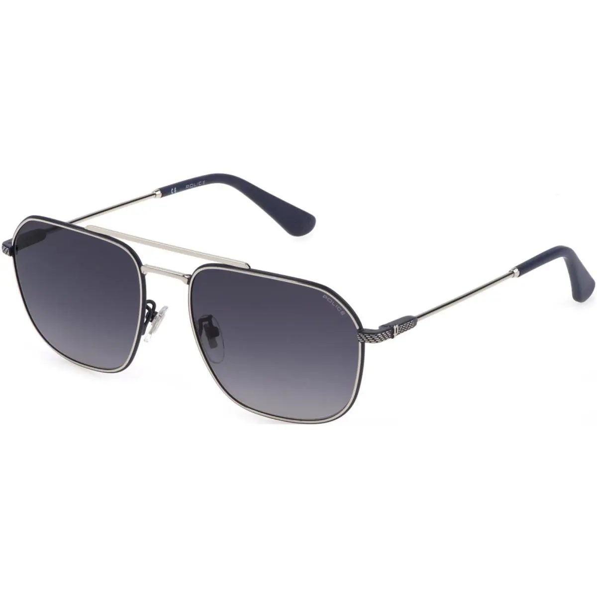 Police Octane 1 Men`s Palladium Navigator Sunglasses w Gradient Lns SPLF64600579 - Frame: Palladium, Lens: Smoke