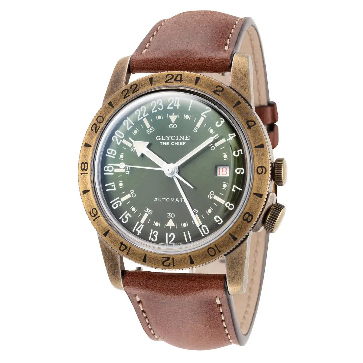 Men`s Airman The Chief Gmt 40mm Automatic Watch GL0307 by Glycine