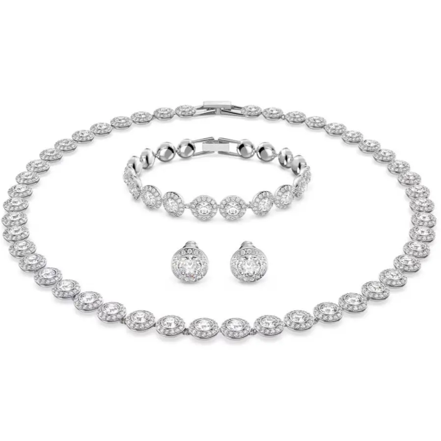 Swarovski Angelic Set Round Cut White Rhodium plated-5367853 Set
