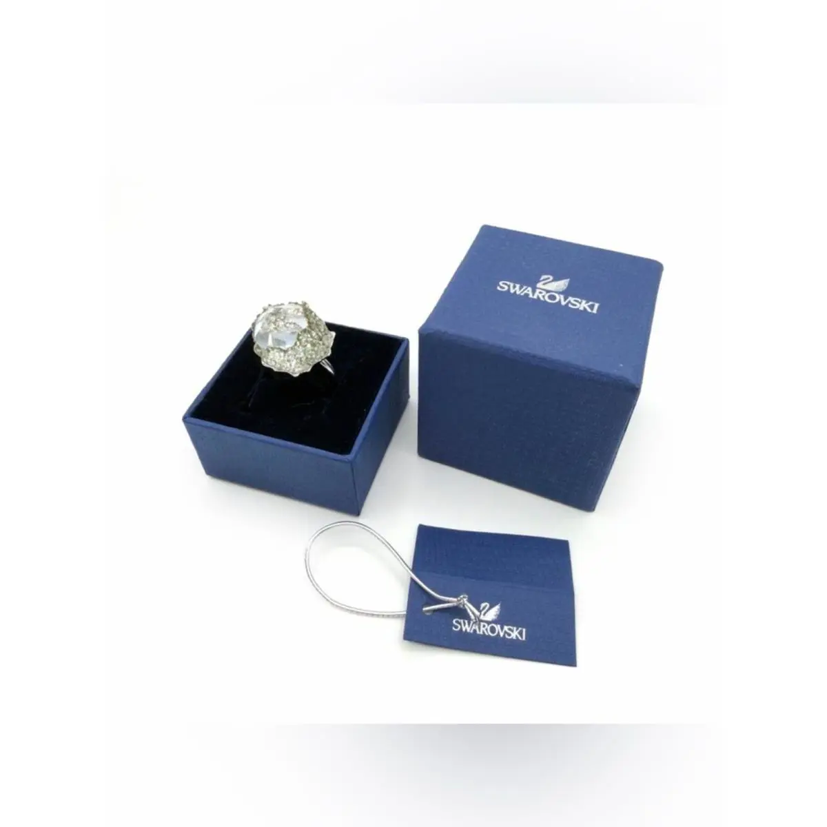 Swarovski Crystal Poison Ring Size 58 US 8 Silver Tone