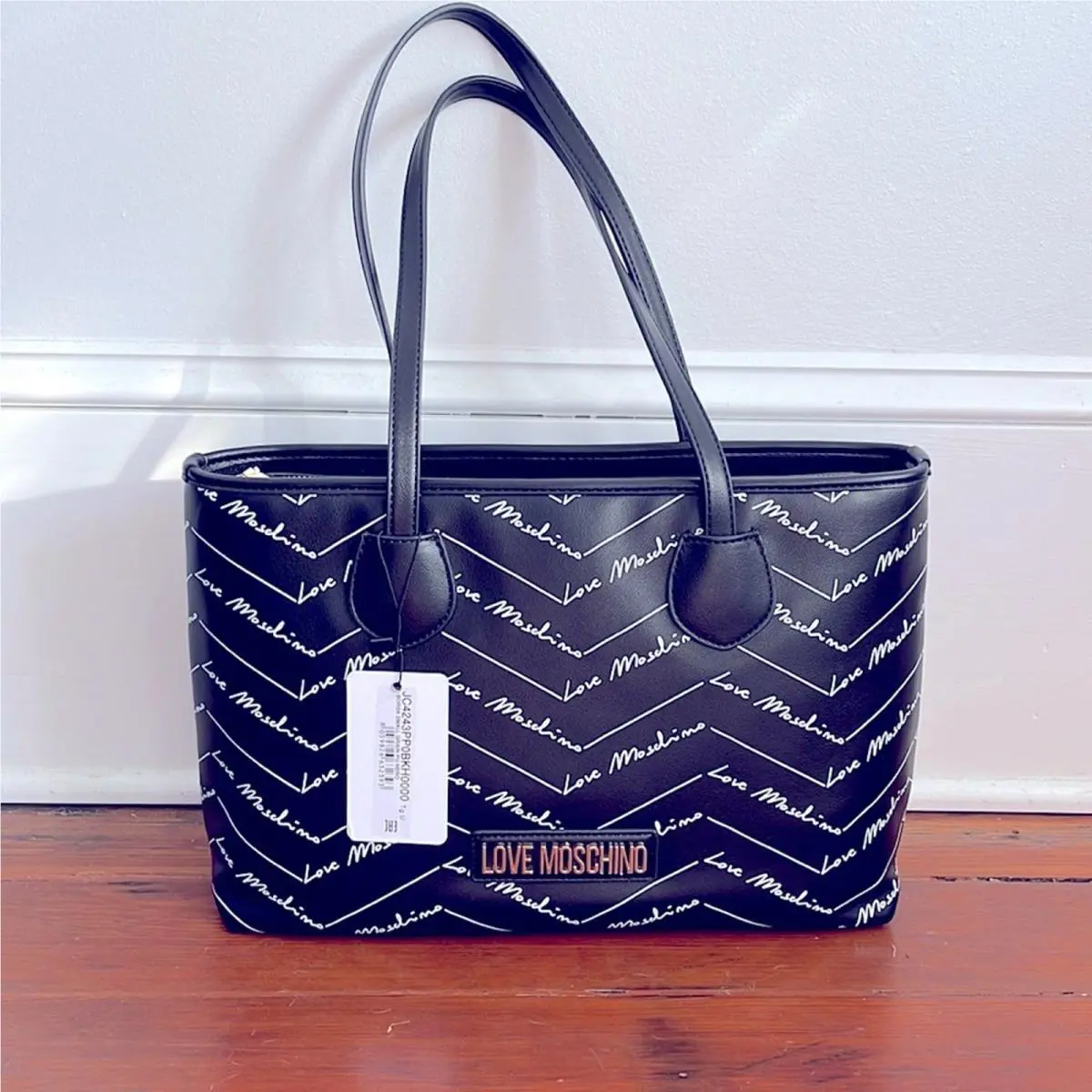 Love Moschino Vegan Leather Medium Logo Shoulder Tote Bag