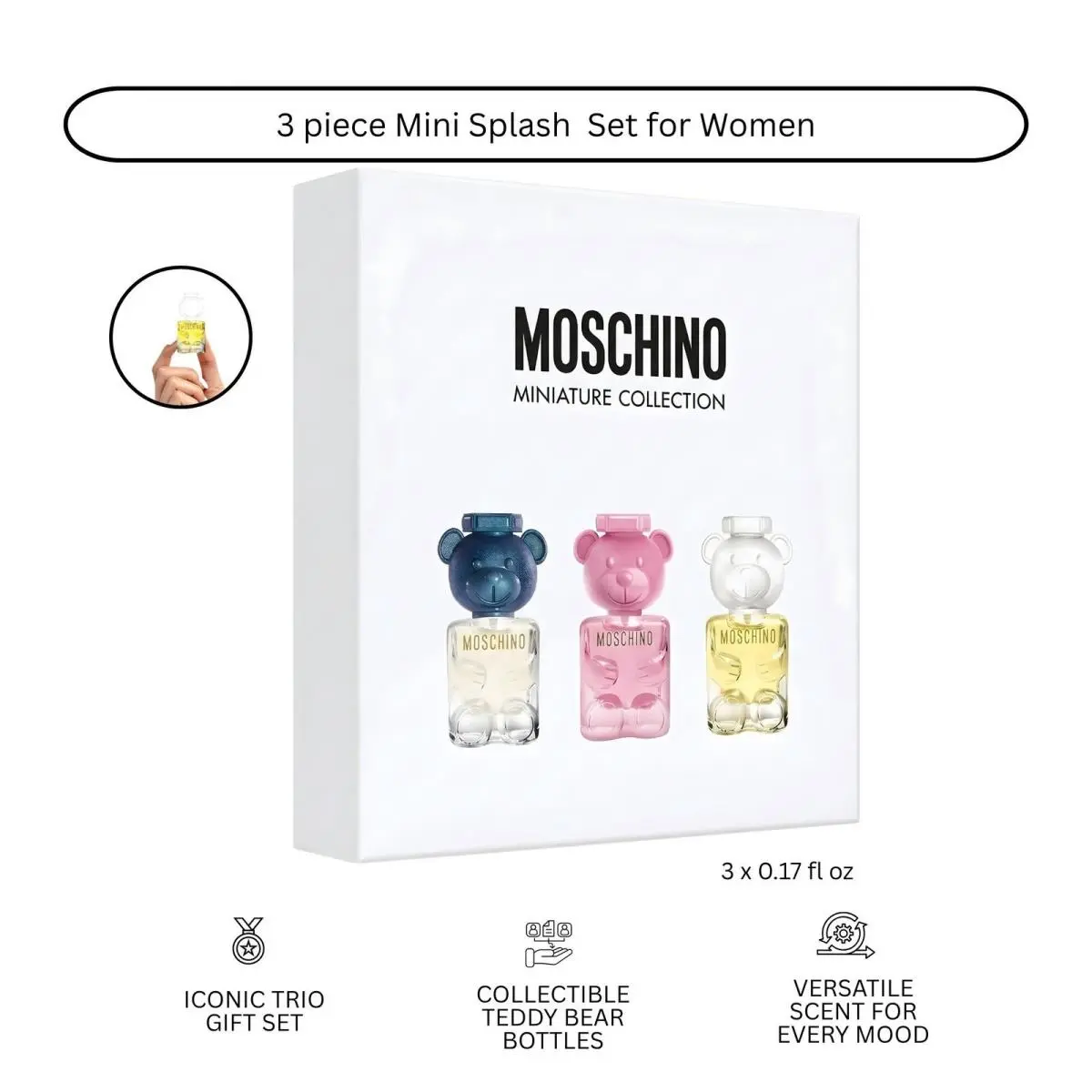 Moschino Toy 2 Trio Mini Fragrance Set - 3 x 5ml Toy 2 Bubble Gum Pearl