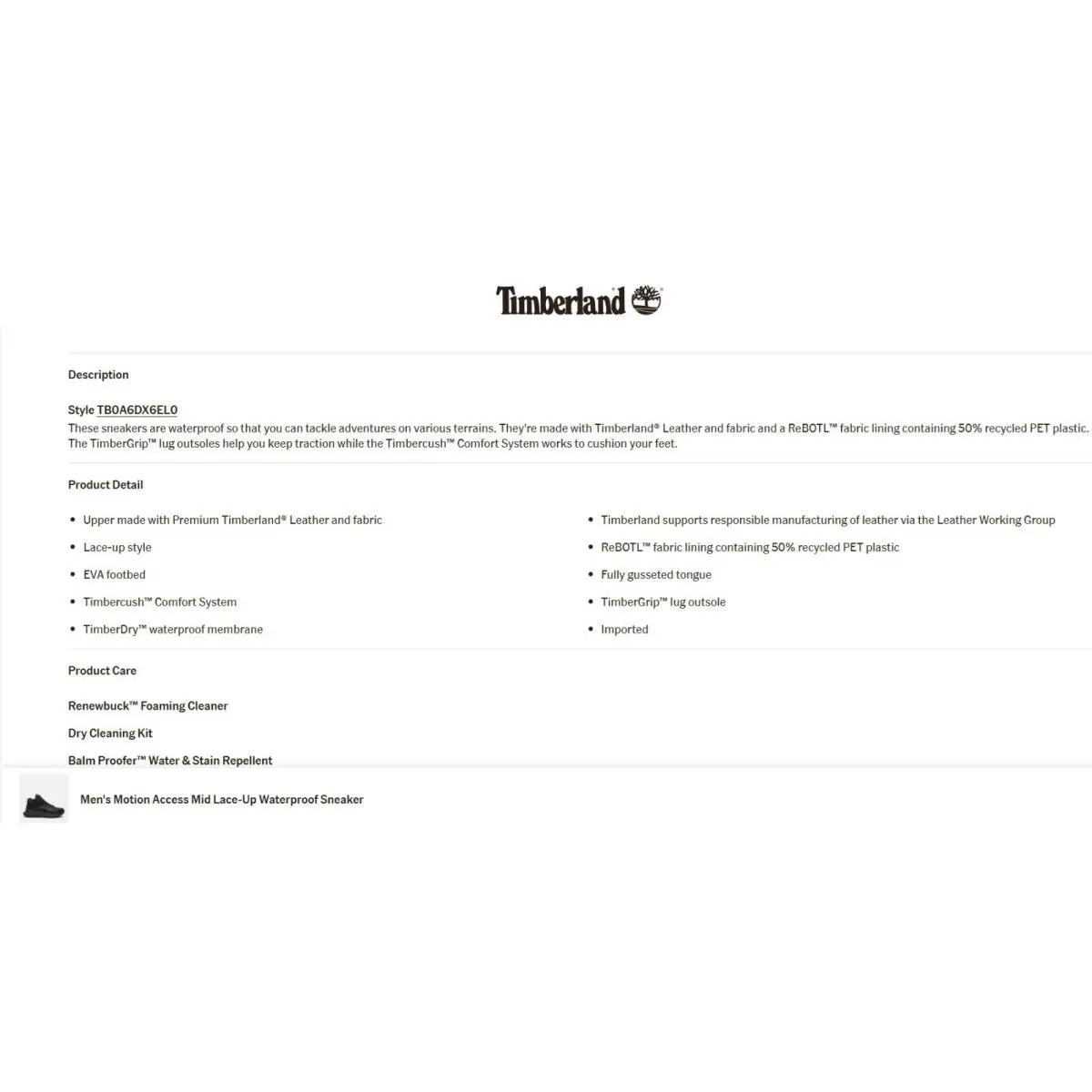 Timberland shoes - Timberland Motion Access Mid Waterproof - A6DX6 - Black Ripstop 24