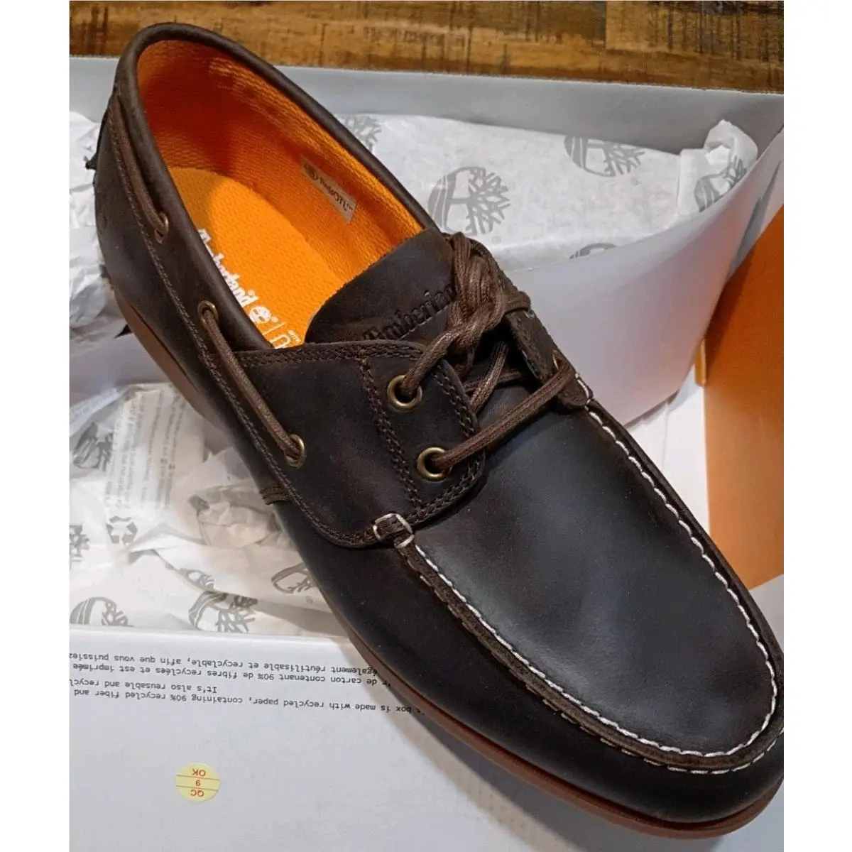 Mens Timberland Classic Cedar Bay Premium Handsewn Leather Boat Shoe 11.0 Wide