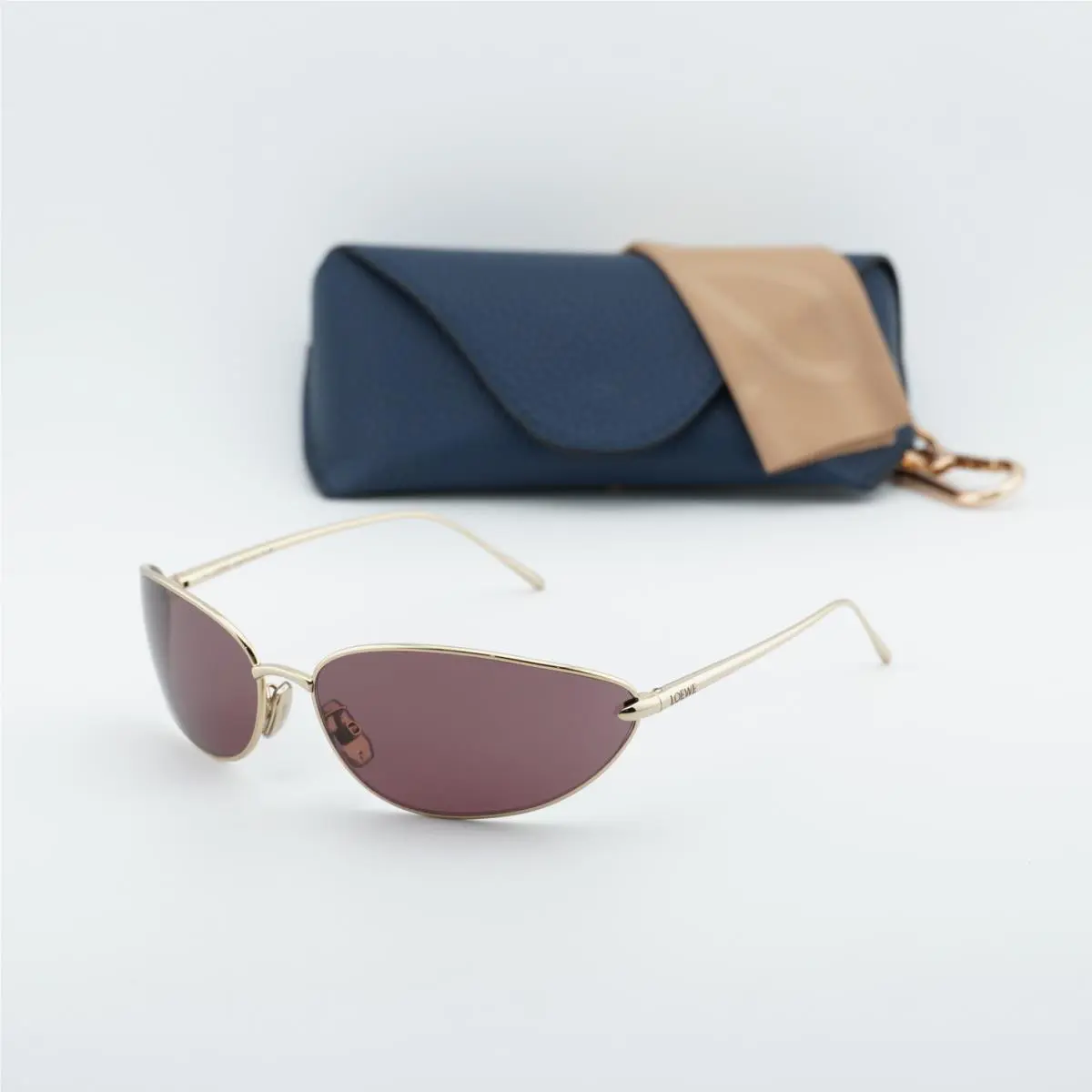 Loewe Men Sunglasses Gold Purple Wraparound LW40164U 32U
