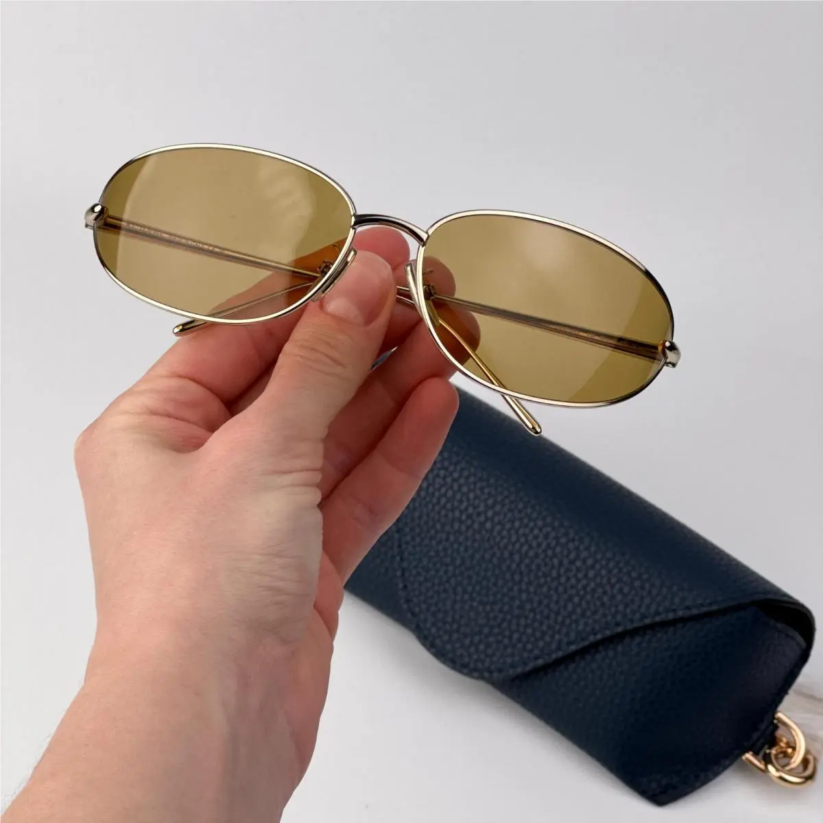 Loewe Women Sunglasses Gold Brown Wraparound LW40164U 32E