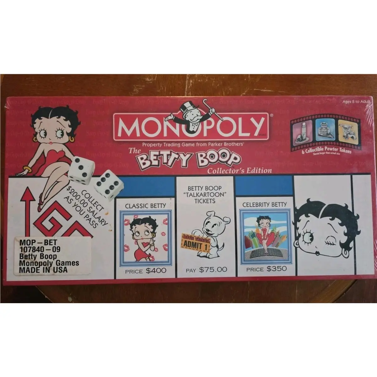 Betty Boop Monopoly Colectors Edition Board Game - 2002 Hasbro