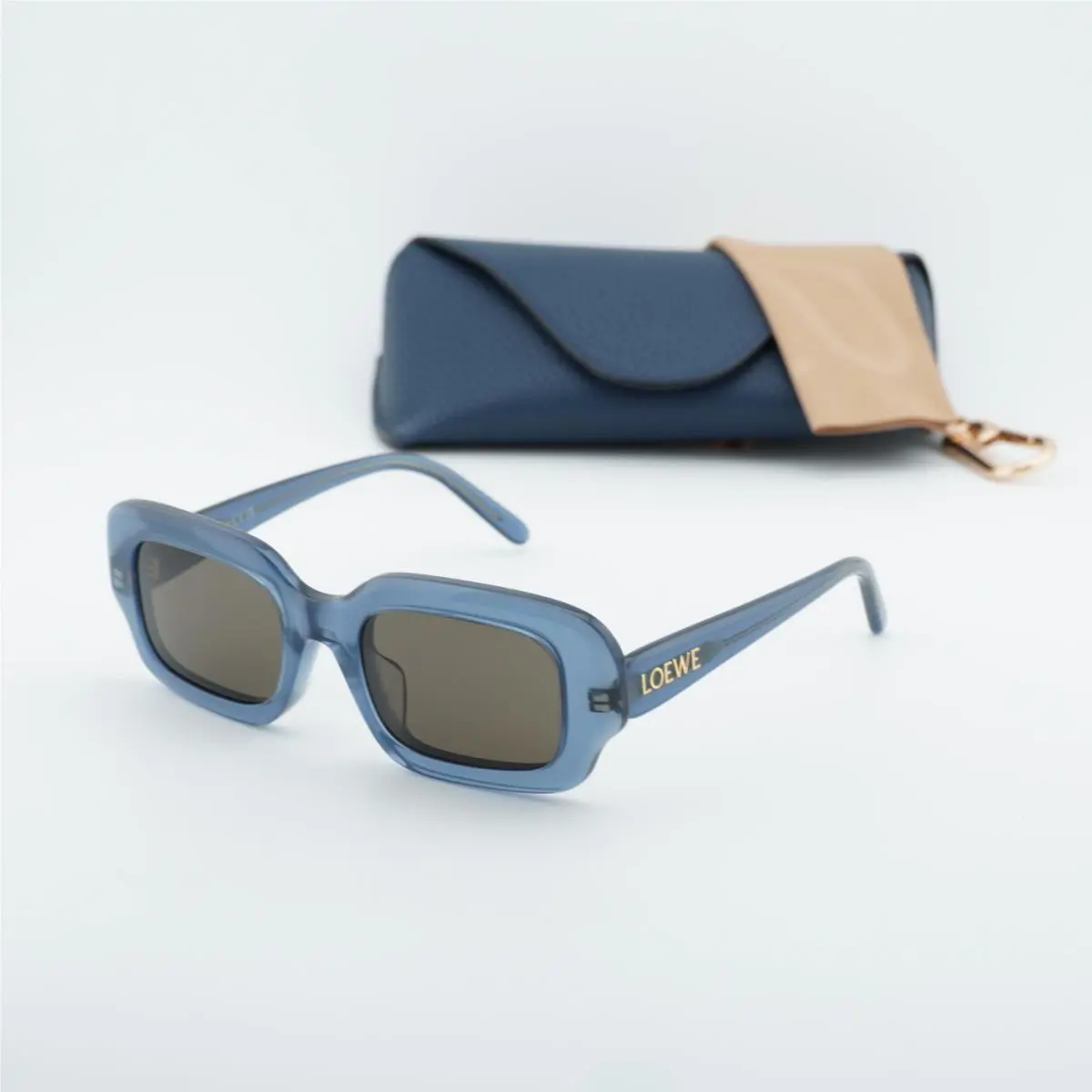 Loewe LW40158F 84E Shiny Blue/brown 51-21-140 Sunglasses