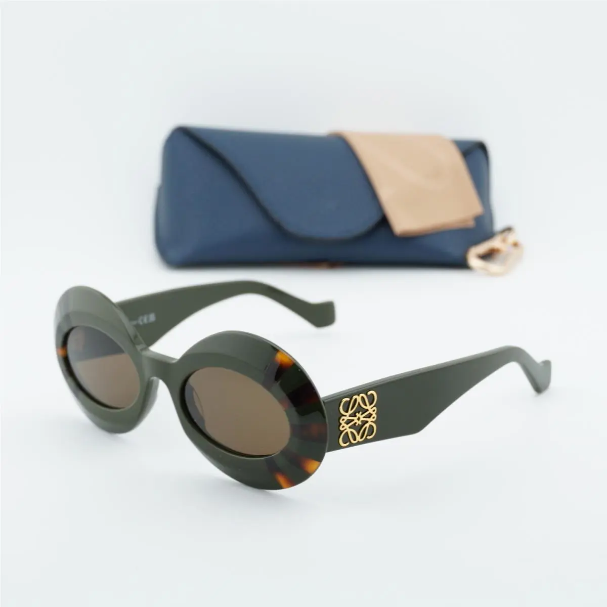 Loewe LW40091I 96E Havanan/green/dark Grey 52-20-140 Sunglasses