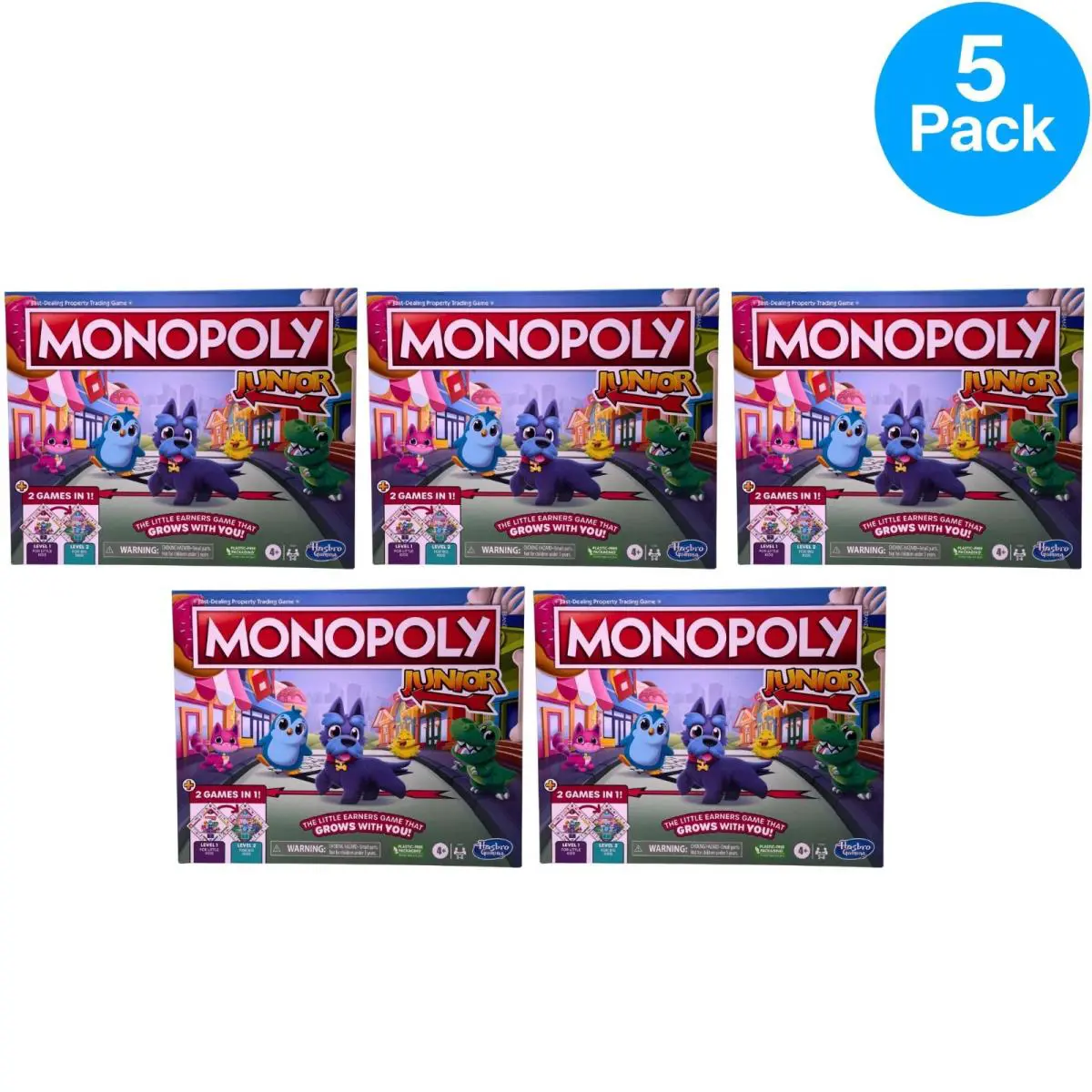 Hasbro Monopoly Junior Board Game 5 Pack