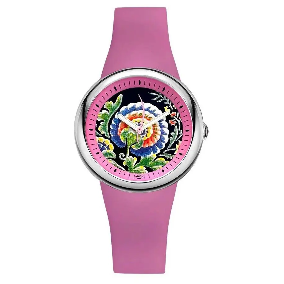 Women`s Small Colors / Fruitz Natural Frequency Silicone Watch Pink by Philip Stein