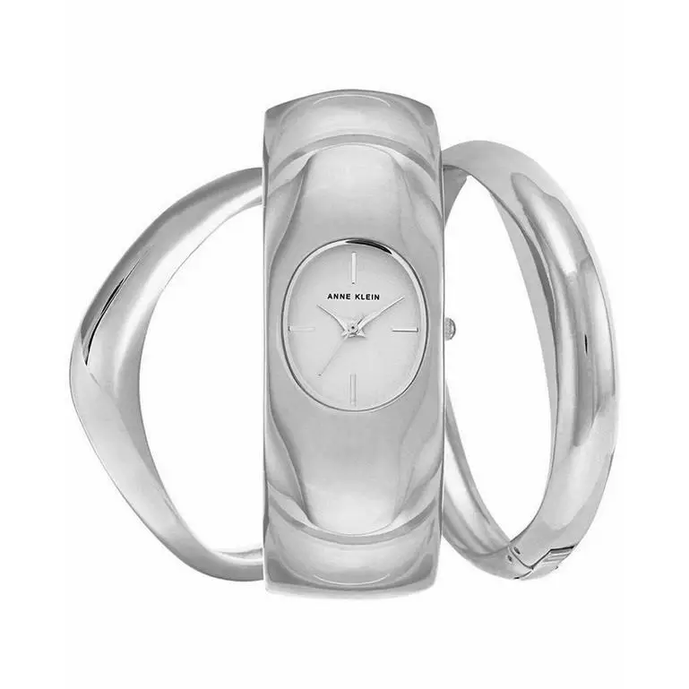 Anne Klein Women`s Silver-tone Bangle Bracelet Watch Bangle Bracelets Set 30mm