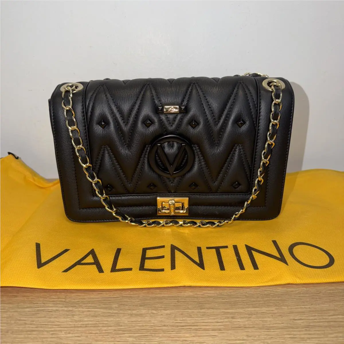 Valentino BY Mario Valentino Alice Quilted Leather Shoulder Bag In Black