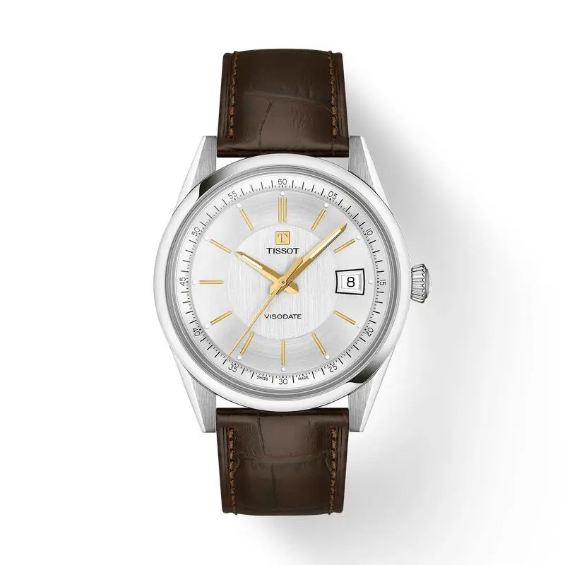 Tissot Visodate 39mm Silver Dial Leather Band Watch T1574071603100